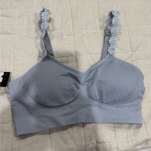 Light grey Straps-its Bralette, straps add design element, one size